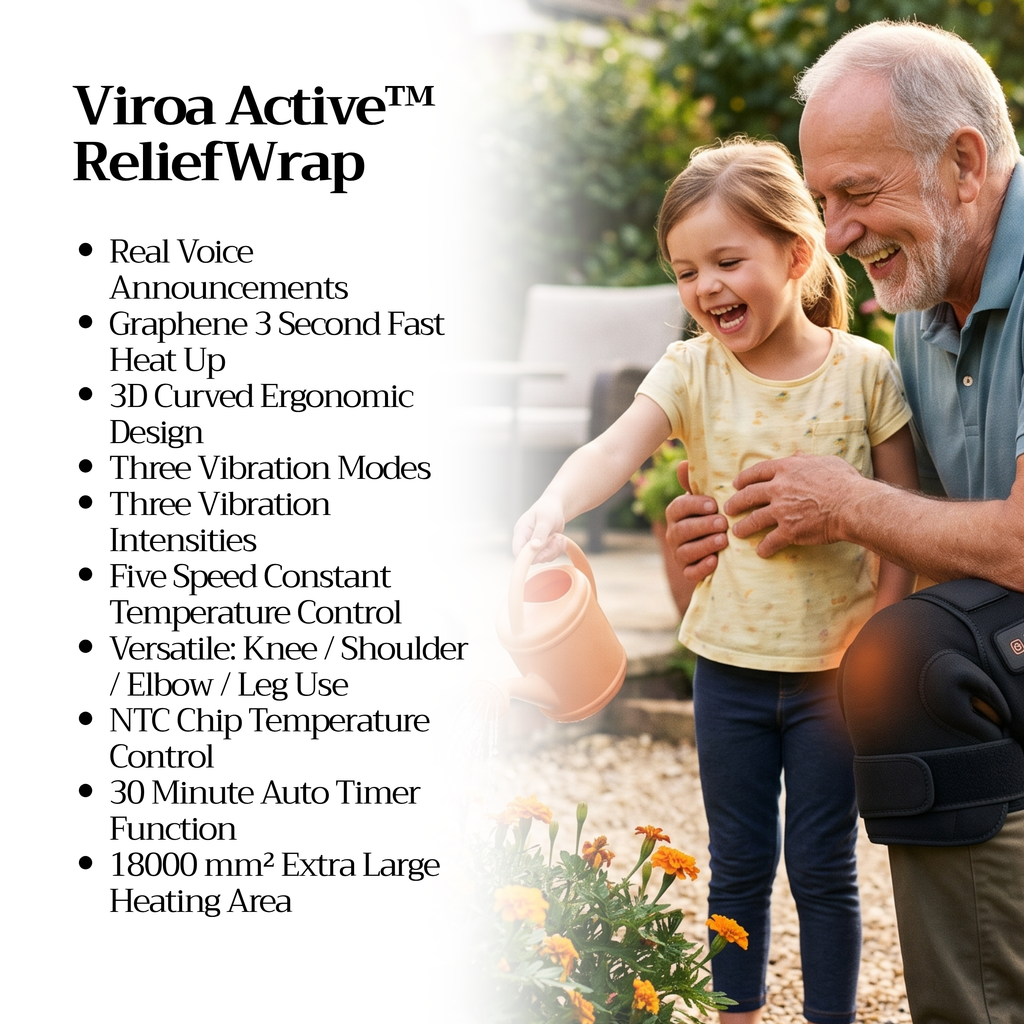 Viroa Active™ ReliefWrap | Heated Knee Massager with Heat & Vibration